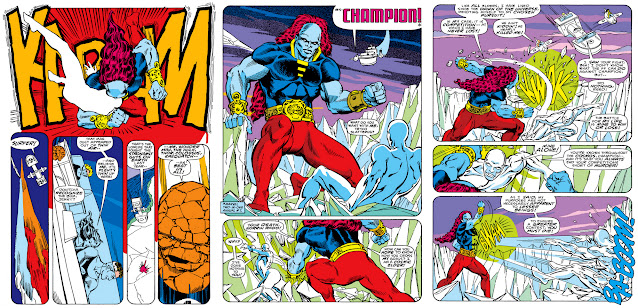 Comic book panels showing a fight scene